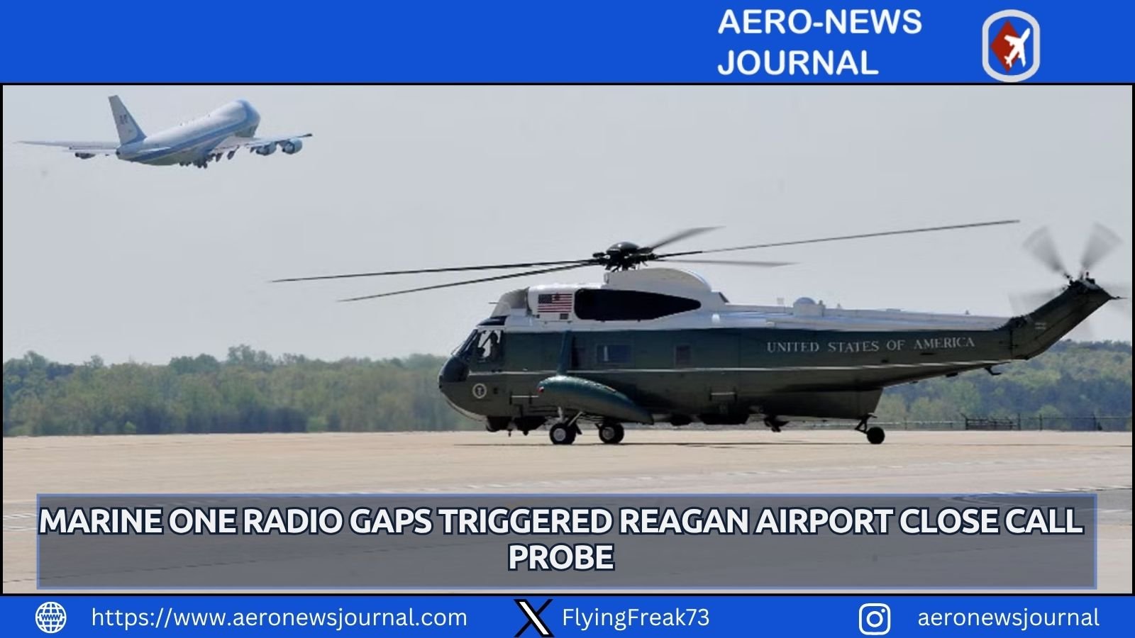 NTSB says Marine One crew failed to reach air traffic control before a close call with a jet at Reagan Airport.