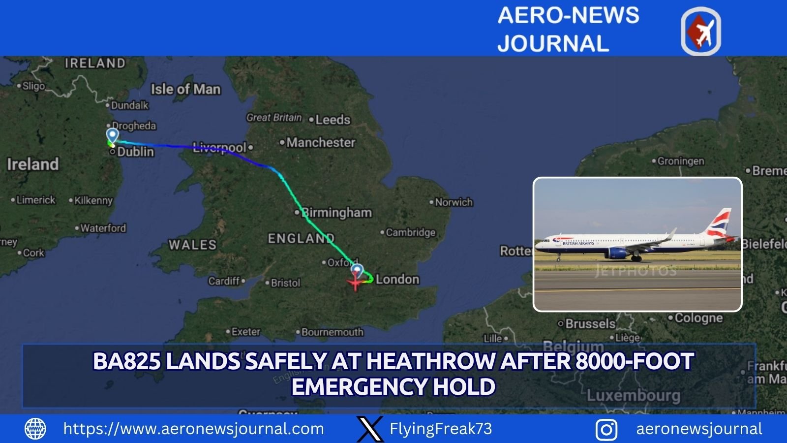 British Airways BA825 held at 8000 feet after 7700 alert then landed safely at London Heathrow.