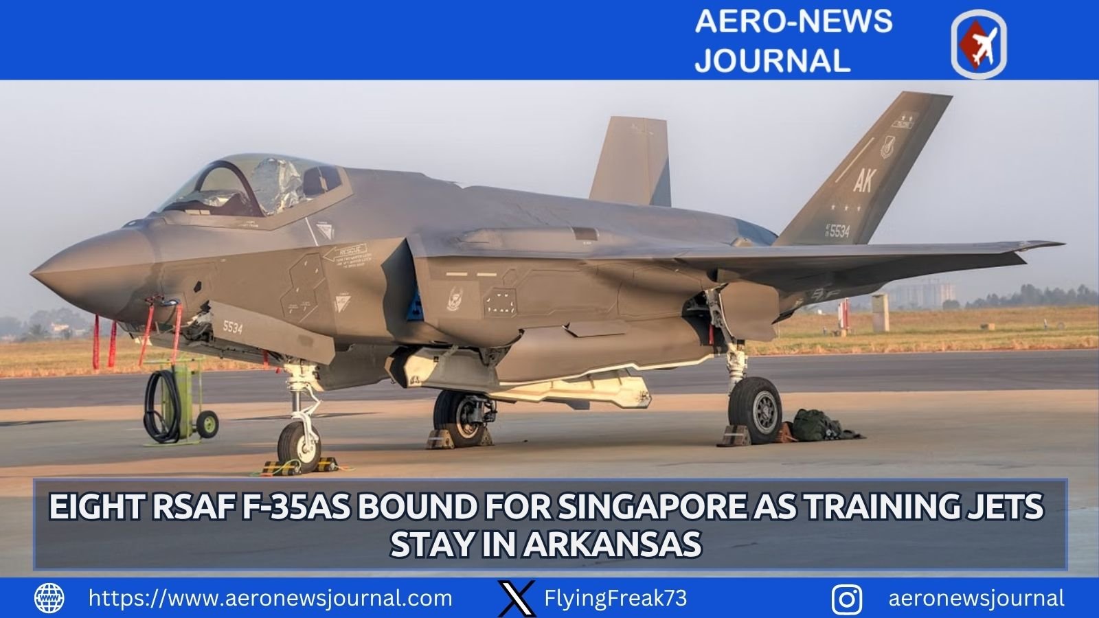 Eight RSAF F-35As head to Singapore from 2029; 12 F-35Bs train in Arkansas. US report values the 20-jet buy at US$4.06b.