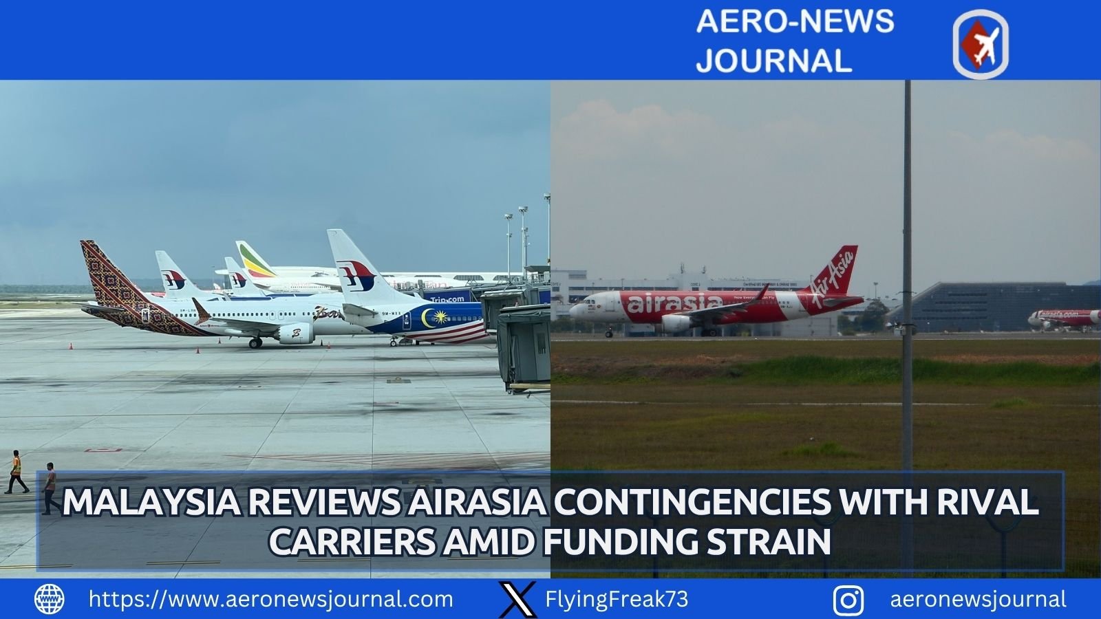 Malaysia reviews AirAsia contingencies with rival airlines amid funding strain and aviation market risks.