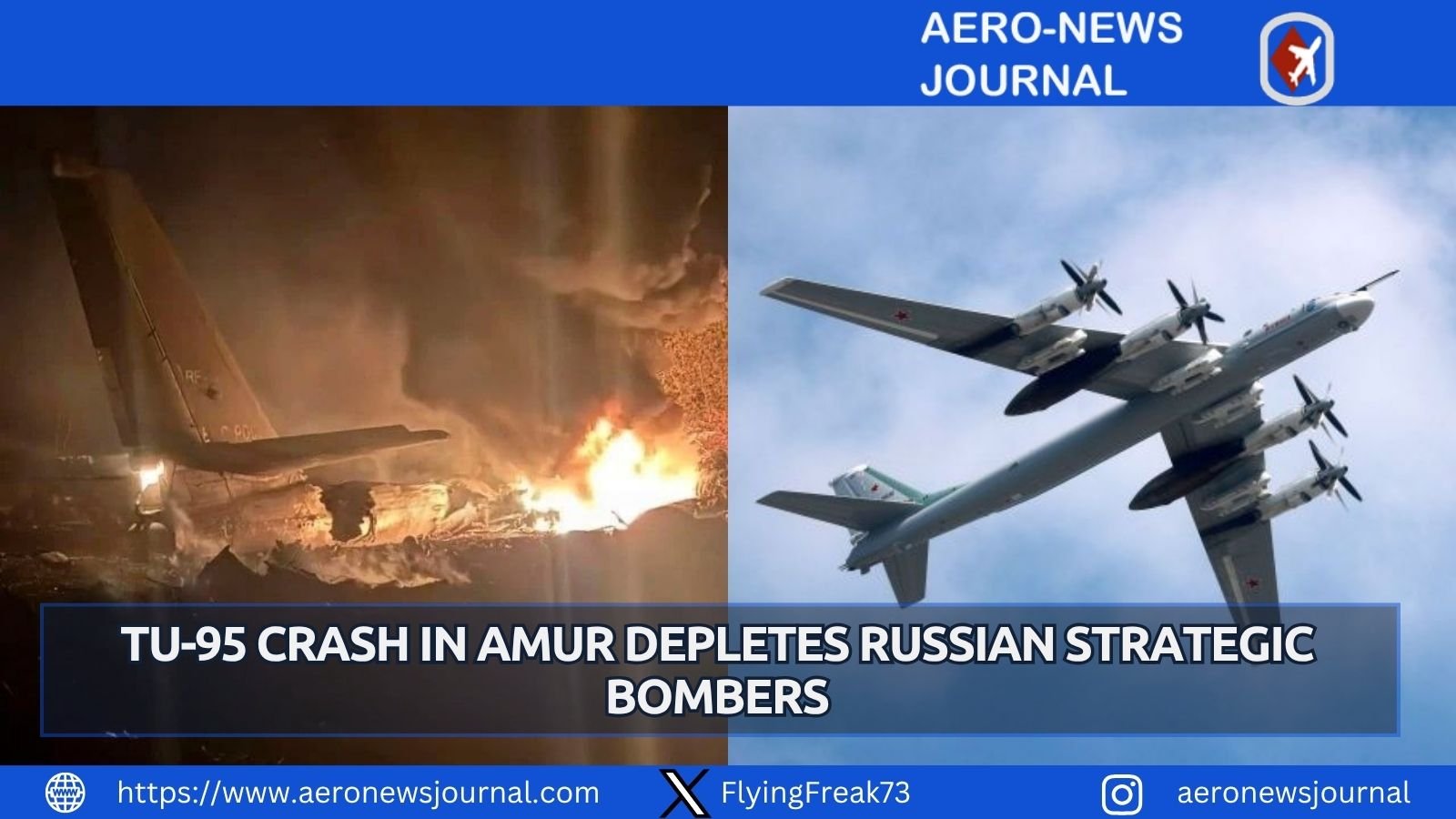 Tu-95 bomber crashes in Russia's Amur Region, killing six crew. Fleet of 47 faces irreplaceable loss after Okhmatdyt Kh-101 strike role.
