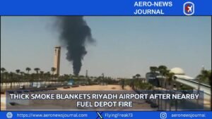 Thick Smoke Blankets Riyadh Airport After Nearby Fuel Depot Fire