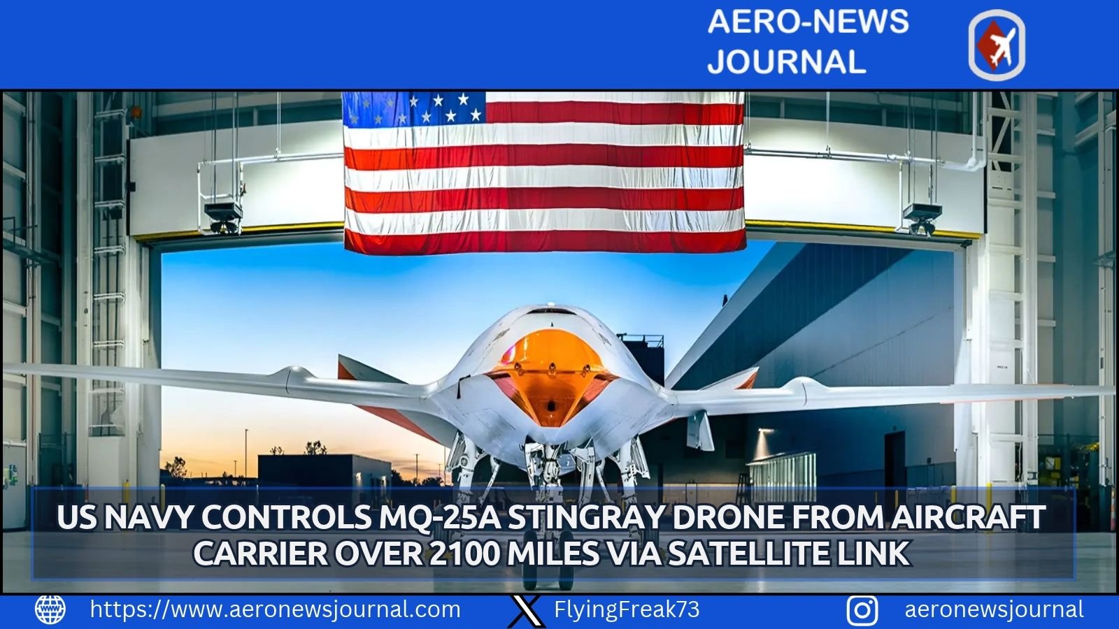 US Navy links MQ-25A Stingray drone to USS Ronald Reagan over 2,100 miles via satellite, advancing unmanned carrier refueling operations.